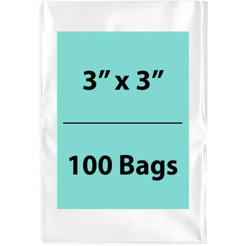 Clear Poly Bags 3"X3" 1.5 Mil 100 Bags